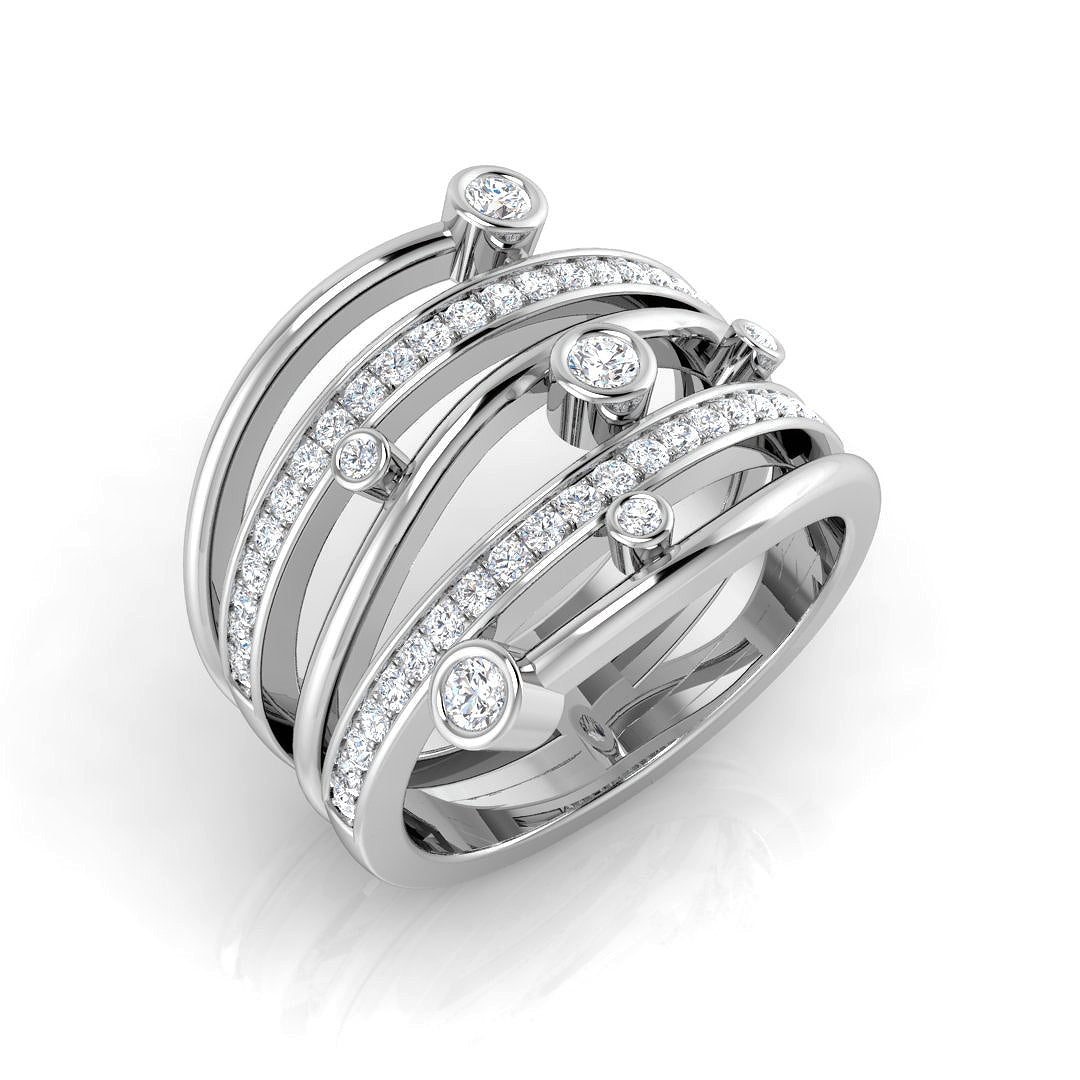 XYR8333 — Ring - 9k White Gold