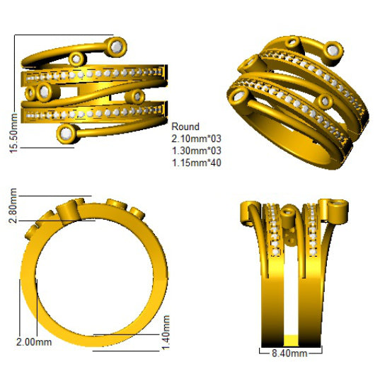 XYR8334 — Ring - 18k Yellow Gold detail