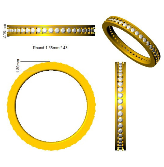 XYR8614 — Ring - 9k Yellow Gold detail