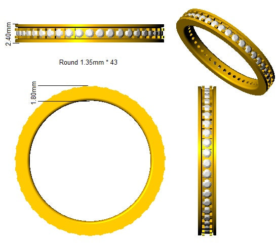XYR8614 — Ring - 9k Yellow Gold detail