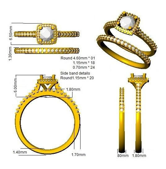 XYR9203 — Ring - 9k Yellow Gold detail