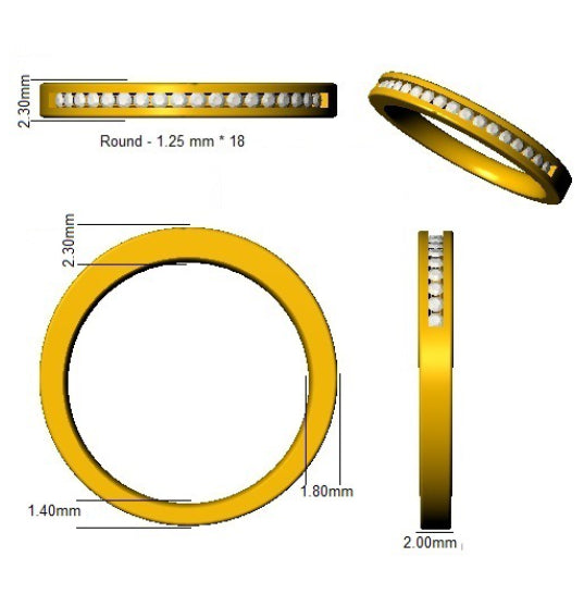 XYR9332 — Ring - 9k Yellow Gold detail